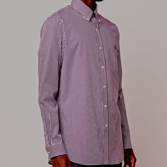 RALPH LAUREN Classic Fit men's SHIRT Sz 16 / 34-35 100% COTTON LOGO Irish purple - Picture 1 of 13
